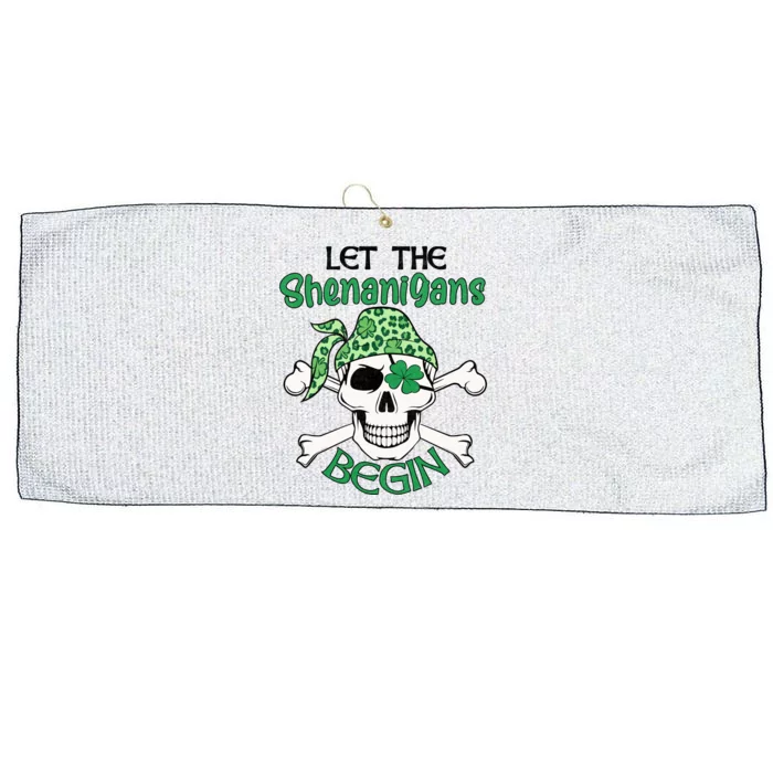 Let The Shenanigans Begin ST Patricks Day Large Microfiber Waffle Golf Towel