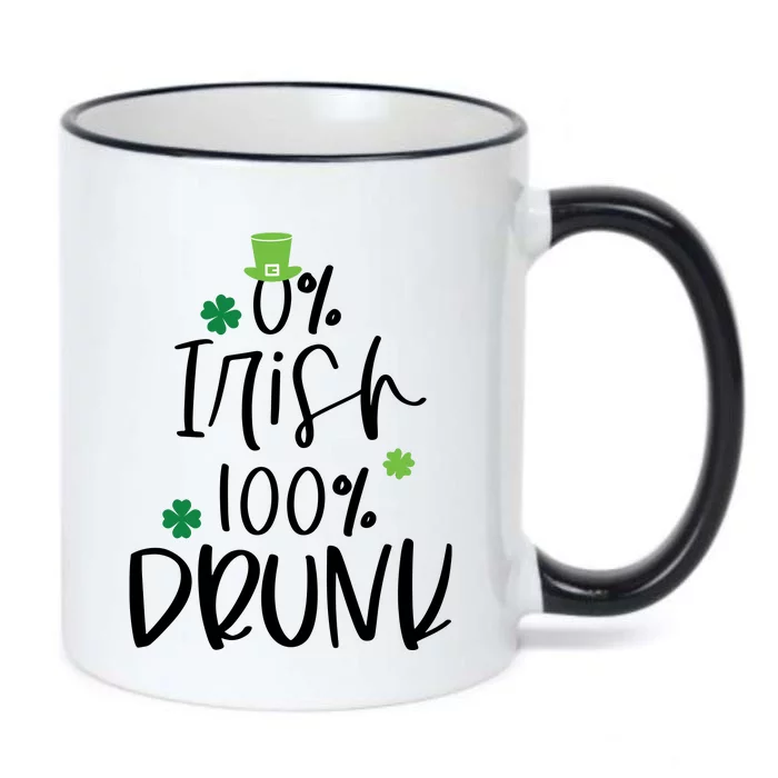 0% Irish 100% Drunk St Patricks Day Black Color Changing Mug