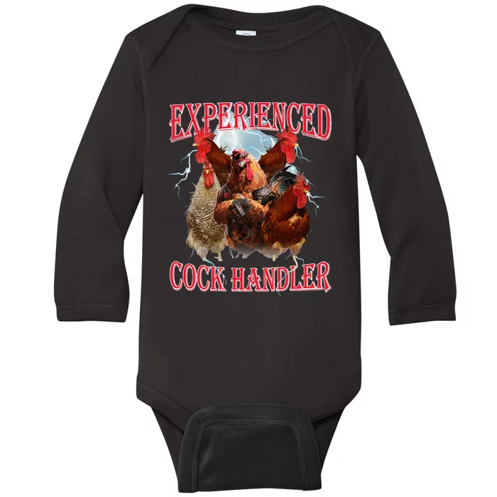 Funny Sayings For Adult Experienced Cock Handler Baby Long Sleeve Bodysuit