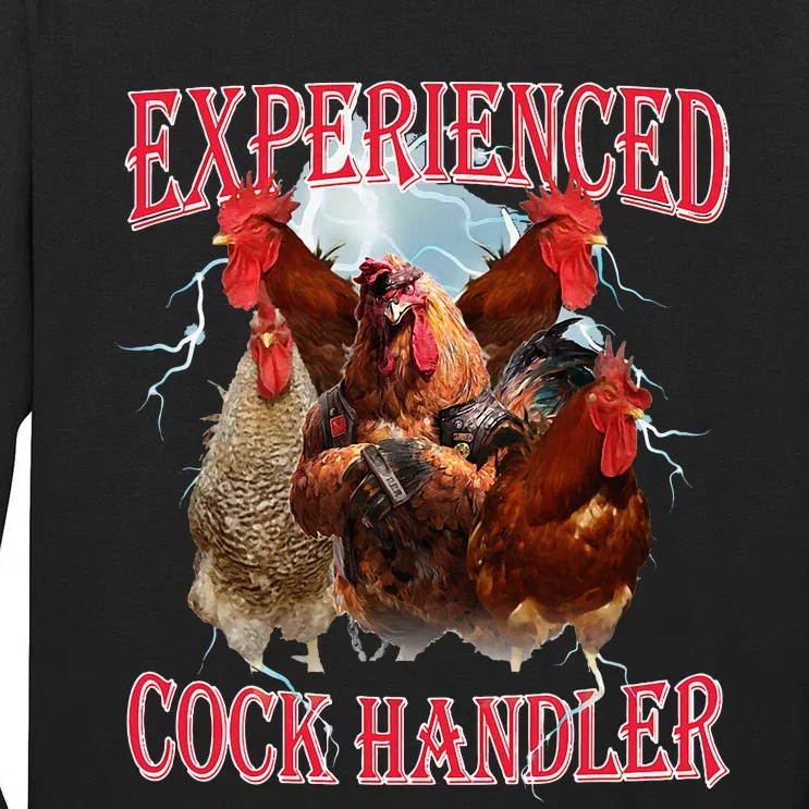 Funny Sayings For Adult Experienced Cock Handler Tall Long Sleeve T-Shirt