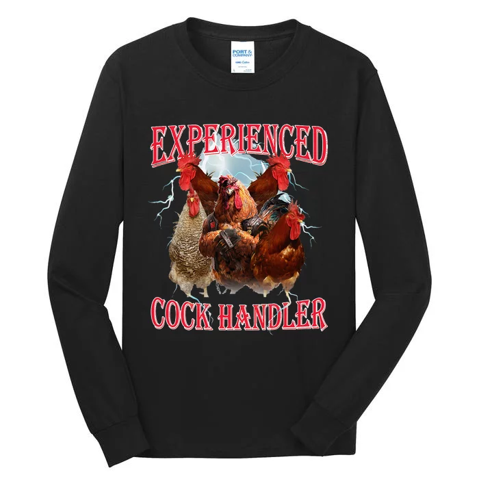 Funny Sayings For Adult Experienced Cock Handler Tall Long Sleeve T-Shirt