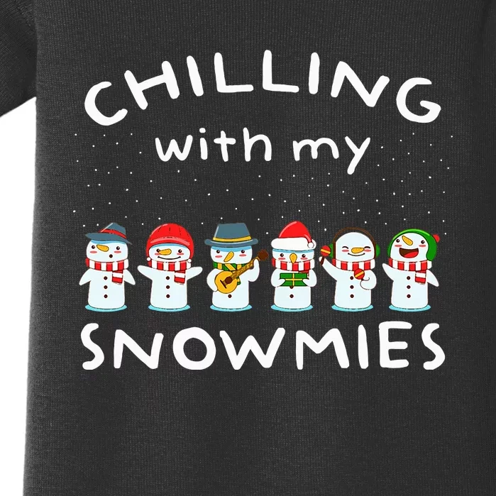 Funny Snowmies Family Christmas Matching Pajamas Snow Man Baby Bodysuit