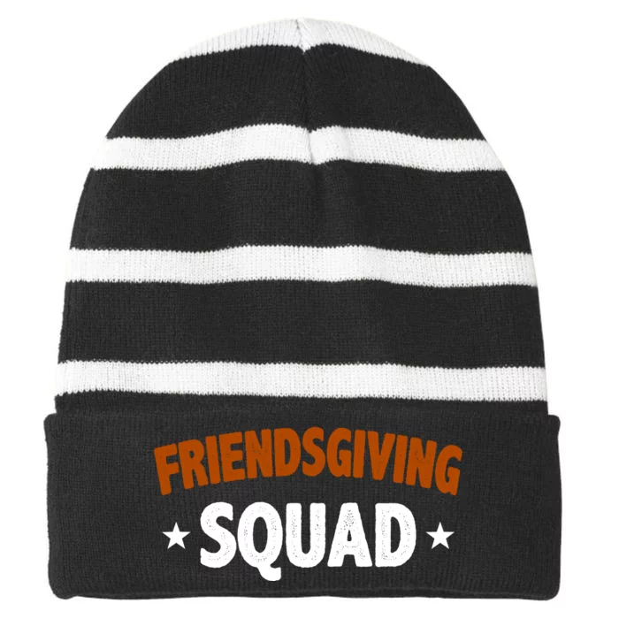 Friendsgiving Squad Striped Beanie with Solid Band