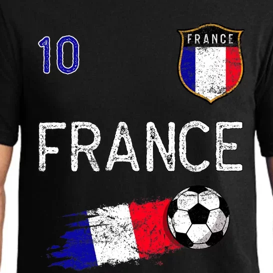 France Soccer Fans Jersey French Flag Football Lovers Premium Pajama Set