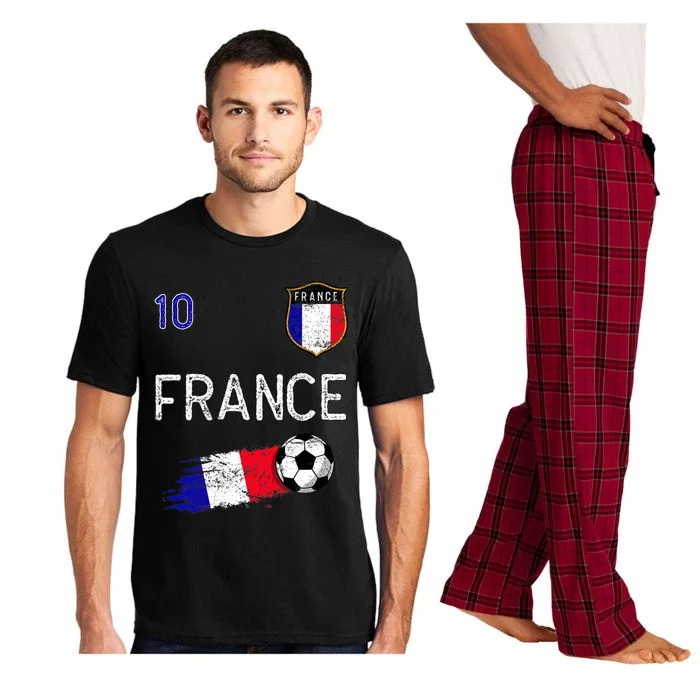 France Soccer Fans Jersey French Flag Football Lovers Premium Pajama Set