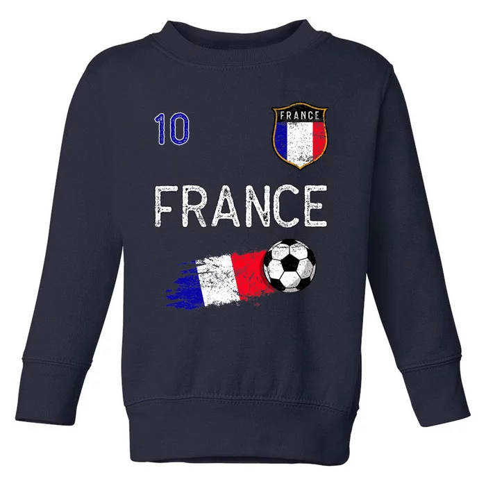 France Soccer Fans Jersey French Flag Football Lovers Premium Toddler Sweatshirt