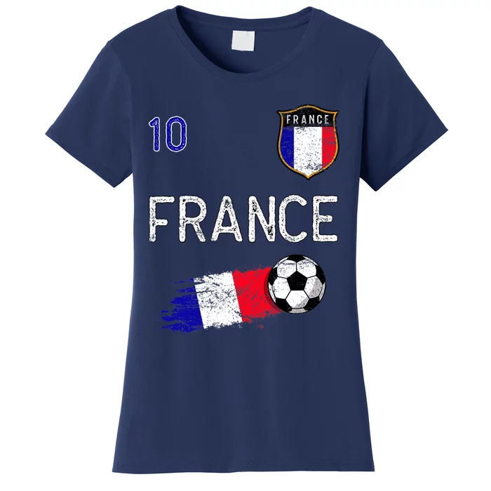 France Soccer Fans Jersey French Flag Football Lovers Premium Women's T-Shirt