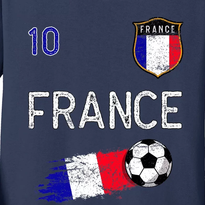 France Soccer Fans Jersey French Flag Football Lovers Premium Kids Long Sleeve Shirt