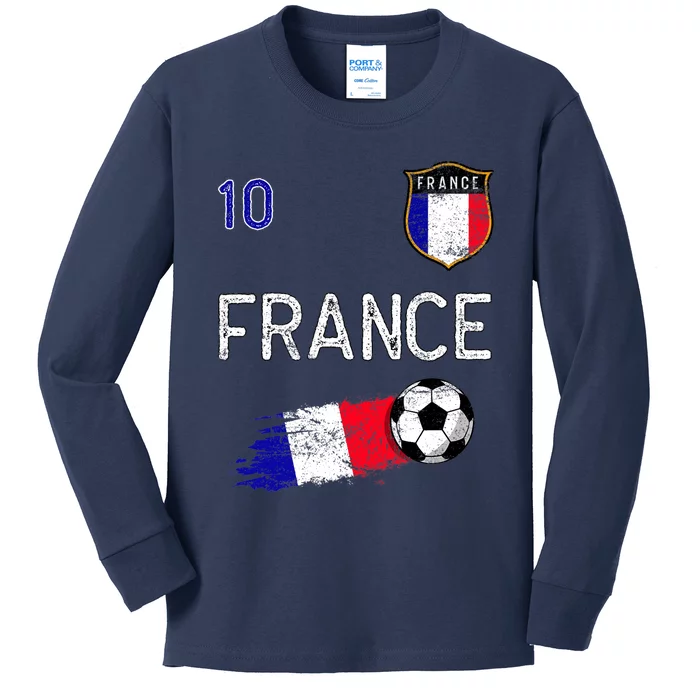 France Soccer Fans Jersey French Flag Football Lovers Premium Kids Long Sleeve Shirt