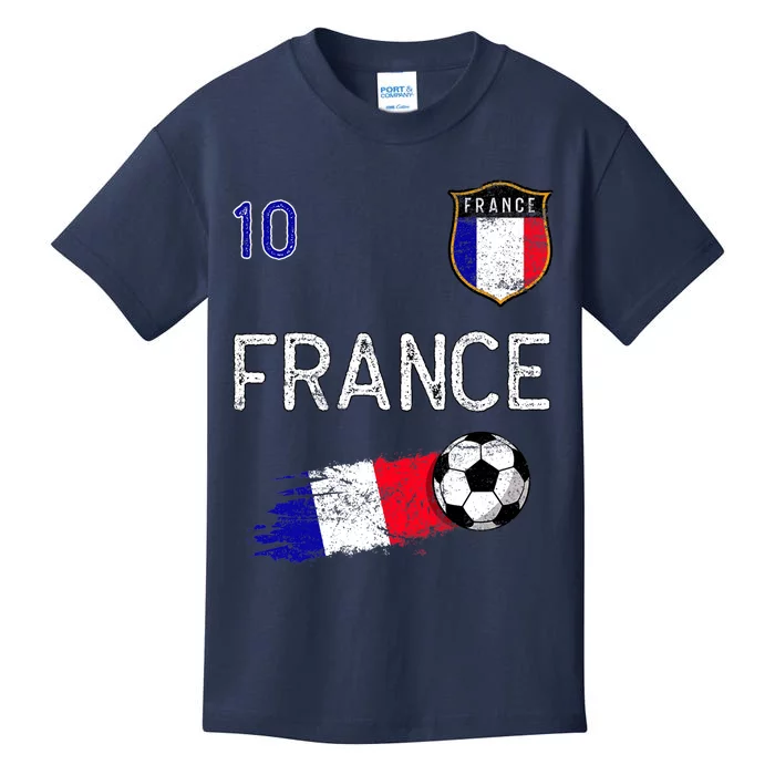 France Soccer Fans Jersey French Flag Football Lovers Premium Kids T-Shirt