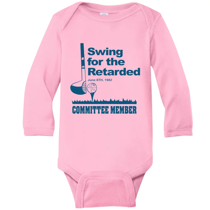 Funny Swing For The Retarded June 6th 1982 Committee Gift Baby Long Sleeve Bodysuit