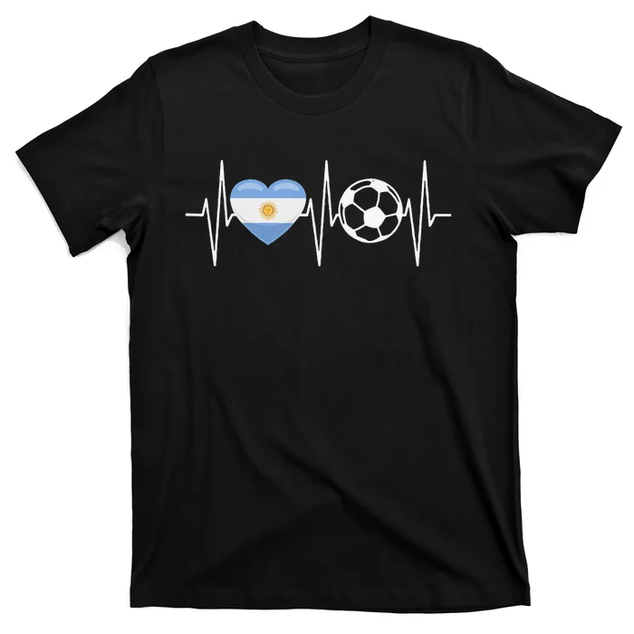 Funny Soccer Fan Heartbeat Argentines vintage T-Shirt