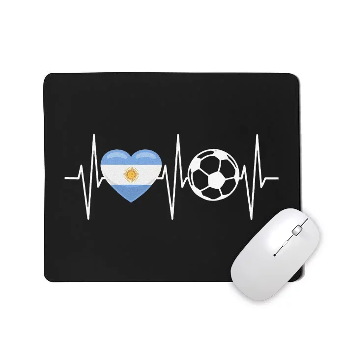 Funny Soccer Fan Heartbeat Argentines vintage Mousepad