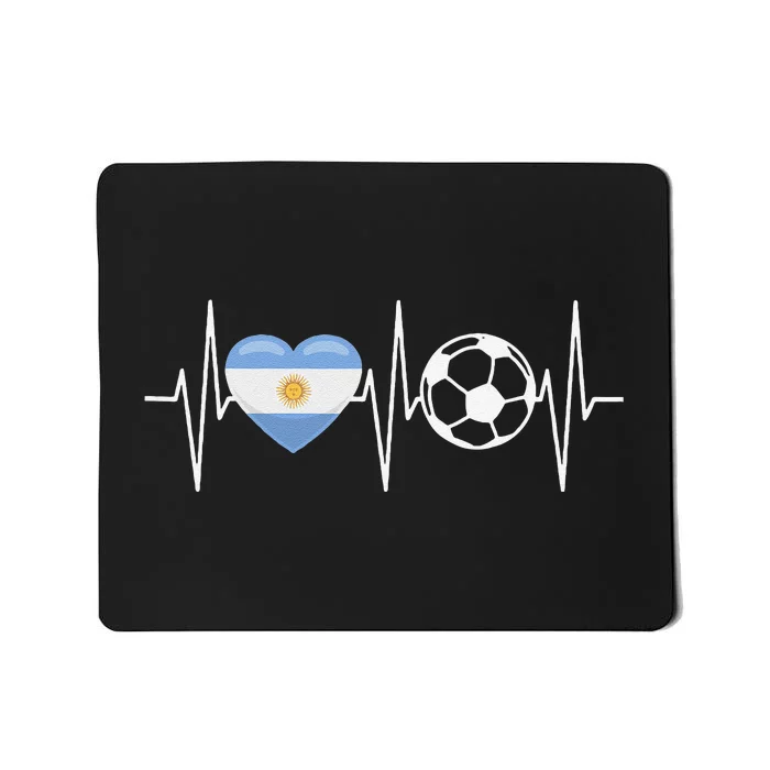 Funny Soccer Fan Heartbeat Argentines vintage Mousepad