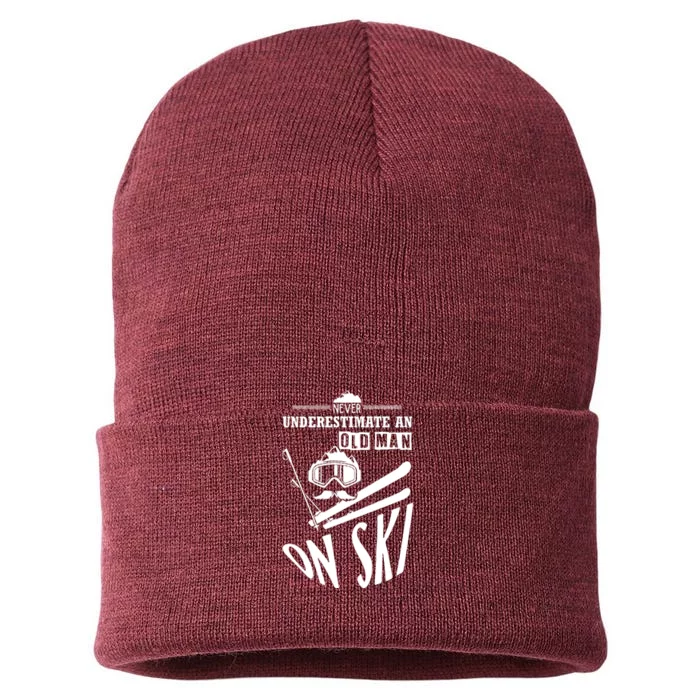 Funny Skiing Sustainable Knit Beanie