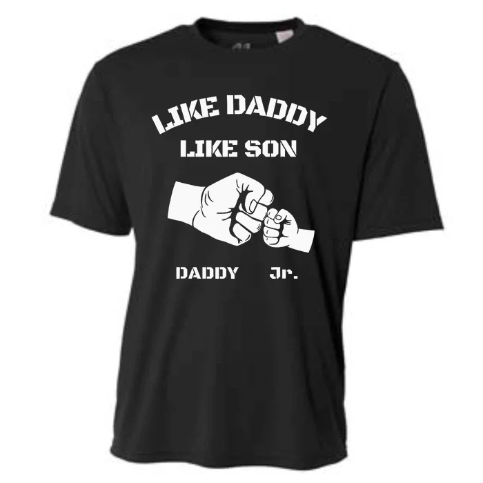 Father Son Fist Bump Matching Father's Day Daddy Dad & Son Cooling Performance Crew T-Shirt