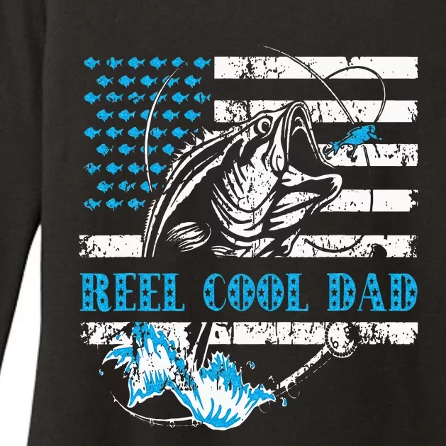 Fishing Stuff For Fathers Day Reel Cool Dad American Flag Womens CVC Long Sleeve Shirt