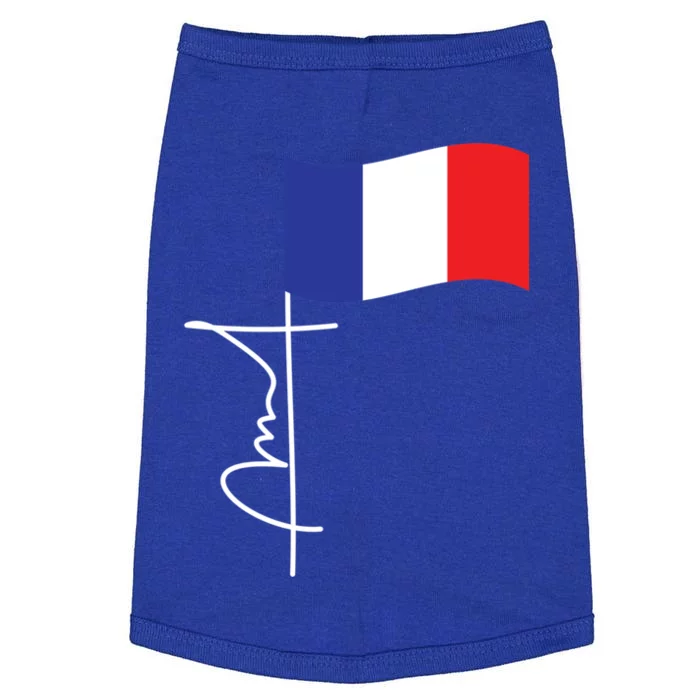 France Signature Flag Pole Elegant Patriotic French Flag Gift Doggie Tank