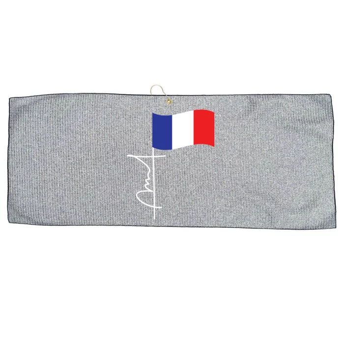 France Signature Flag Pole Elegant Patriotic French Flag Gift Large Microfiber Waffle Golf Towel