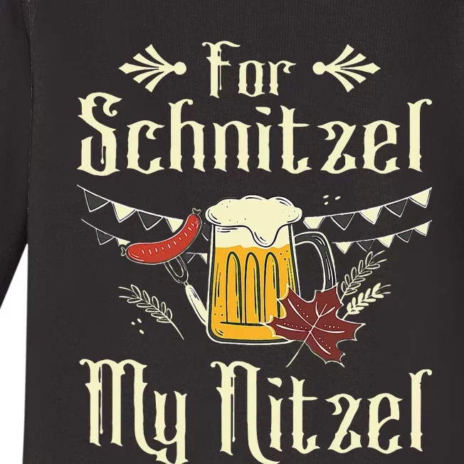 For Schnitzel Funny Oktoberfest Gift Baby Long Sleeve Bodysuit