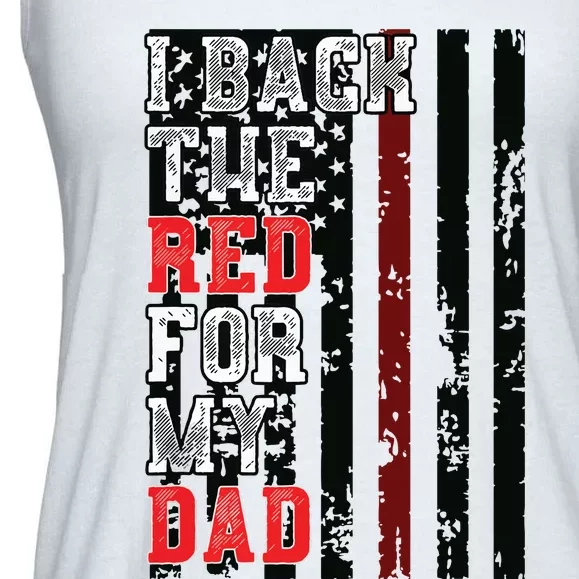 Firefighter Shirts For Daughter Son Support Dad Thin Red Line Ladies Essential Flowy Tank