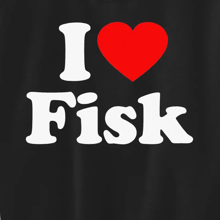 funny sayings Fisk Love Heart College University Kids Sweatshirt