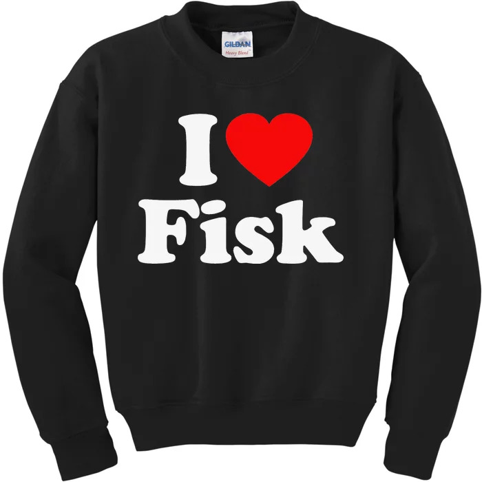 funny sayings Fisk Love Heart College University Kids Sweatshirt