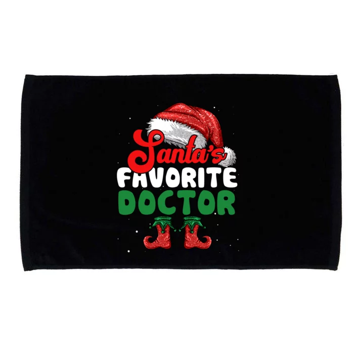 Funny SantaS Favorite Doctor Christmas Funny Gift Microfiber Hand Towel