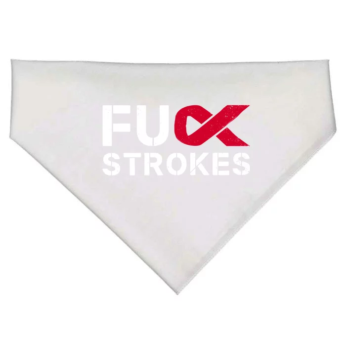 Fuck Strokes Fu Survivor Stroke Awareness Month Red Ribbon Great Gift USA-Made Doggie Bandana