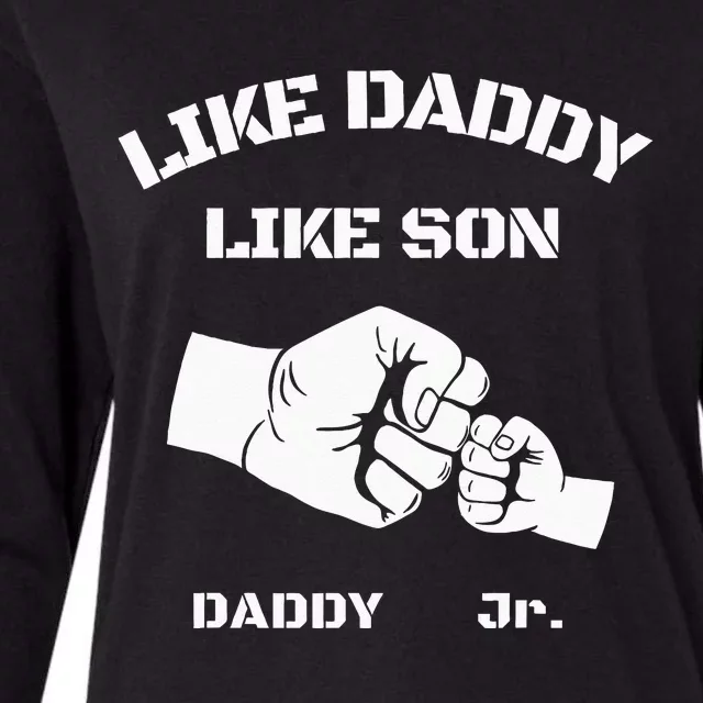 Father Son Fist Bump Matching Fathers Day Daddy Dad & Son Womens Cotton Relaxed Long Sleeve T-Shirt