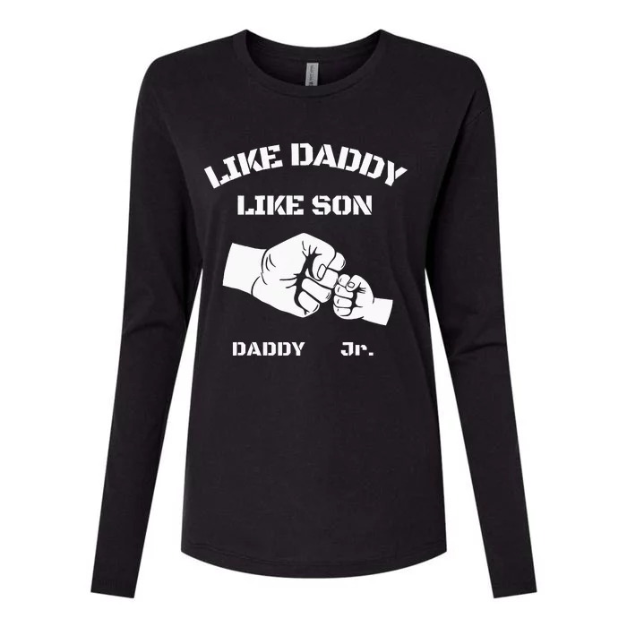 Father Son Fist Bump Matching Fathers Day Daddy Dad & Son Womens Cotton Relaxed Long Sleeve T-Shirt