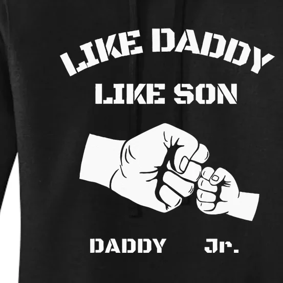 Father Son Fist Bump Matching Fathers Day Daddy Dad & Son Women's Pullover Hoodie