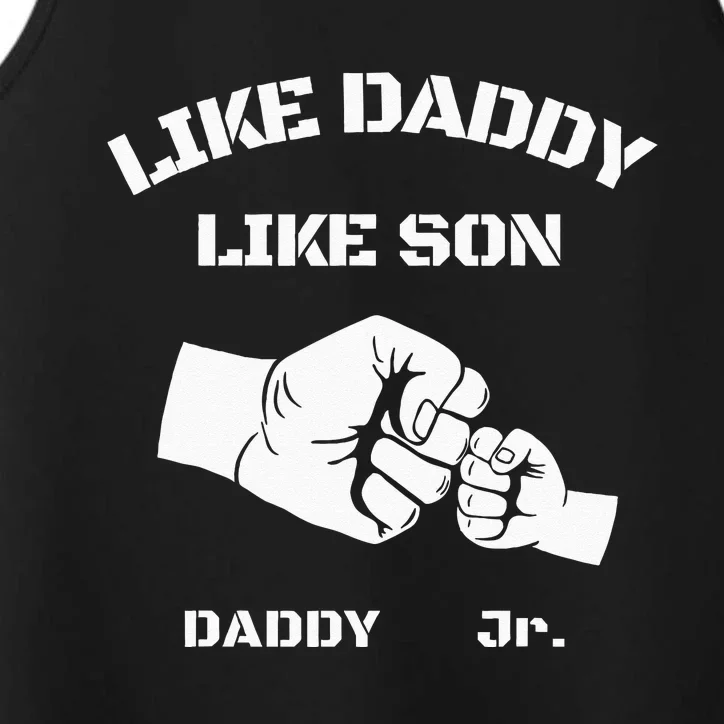 Father Son Fist Bump Matching Fathers Day Daddy Dad & Son Performance Tank