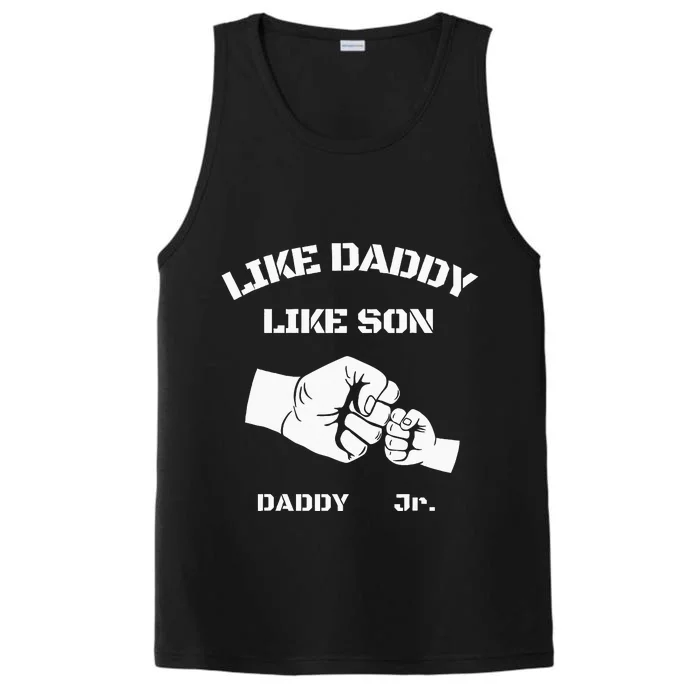 Father Son Fist Bump Matching Fathers Day Daddy Dad & Son Performance Tank