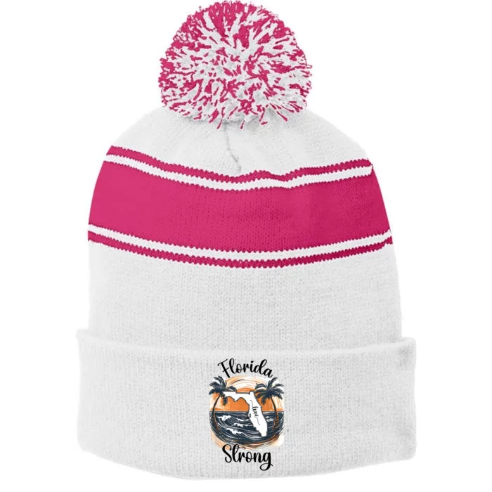 Florida Strong Florida Southeastern Stripe Pom Pom Beanie