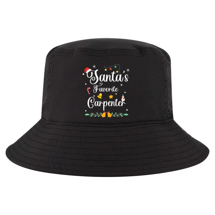 Funny SantaS Favorite Carpenter Christmas Santa Hat Lights Cool Comfort Performance Bucket Hat