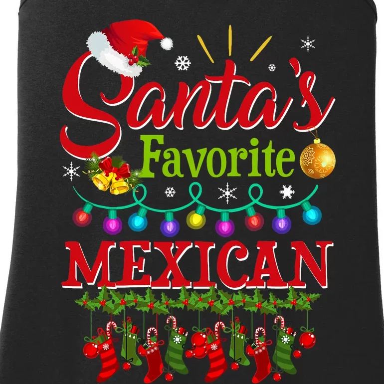 Funny SantaS Favorite Mexican Christmas Santa Hat Light Ladies Essential Tank