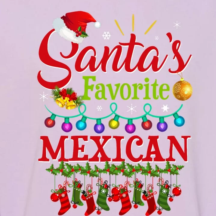 Funny SantaS Favorite Mexican Christmas Santa Hat Light Garment-Dyed Sweatshirt