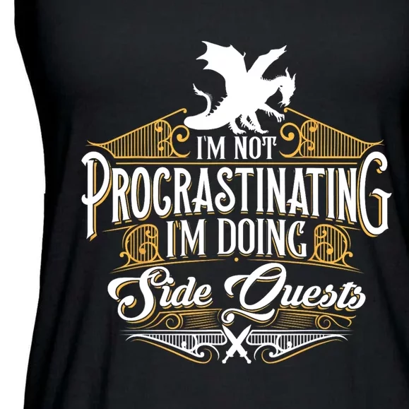 Funny Sarcastic Funny Not Procrastinating Side Quests Ladies Essential Flowy Tank