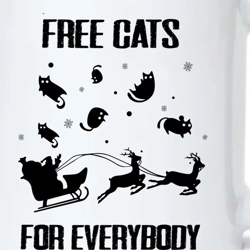 Funny Santa Free Cats For Everybody Sarcastic Christmas Cute Gift Black Color Changing Mug