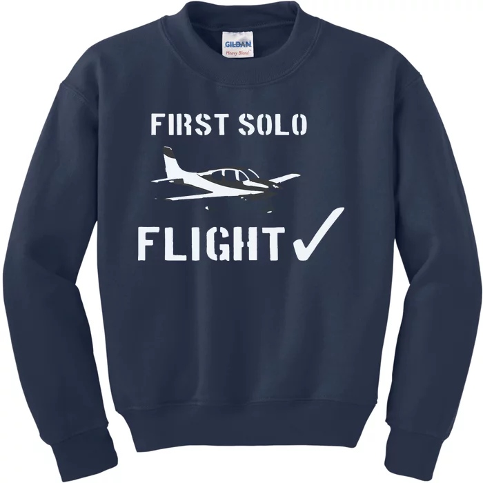 First Solo Flight New Pilot Gift Kids Sweatshirt