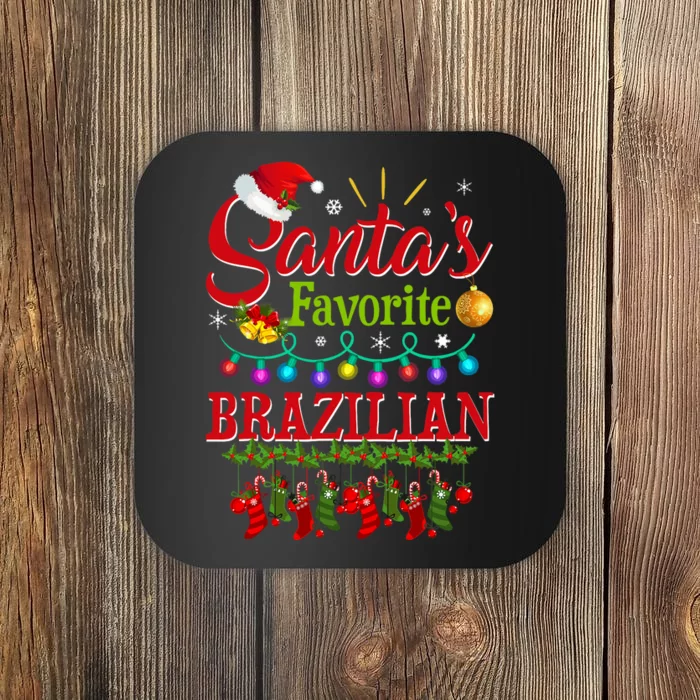 Funny SantaS Favorite Brazilian Christmas Santa Hat Light Coaster