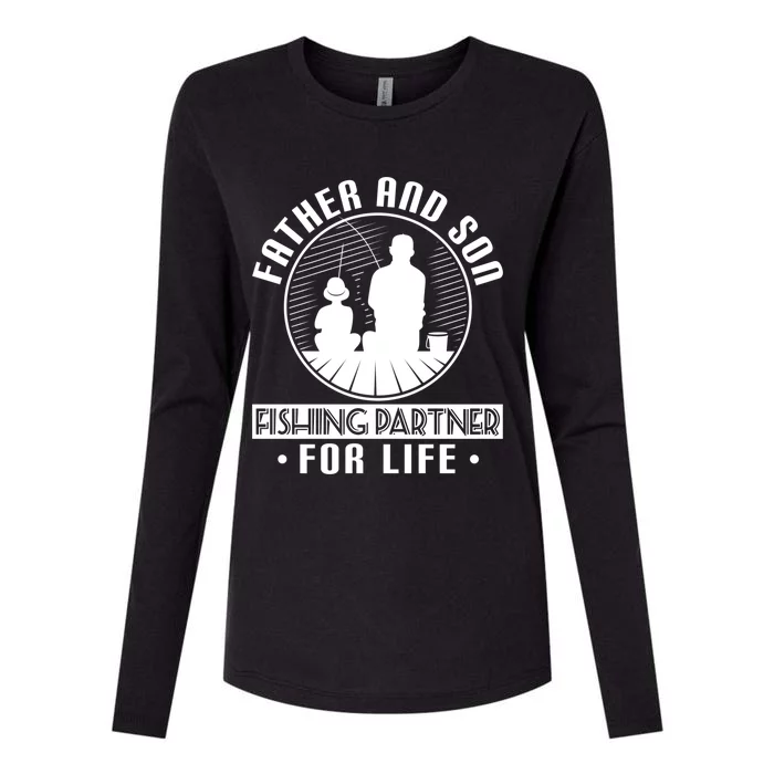 Father Son Fishing Partners For Life Cute Gift Womens Cotton Relaxed Long Sleeve T-Shirt