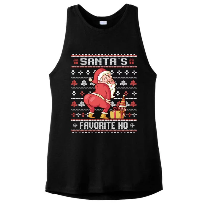 Funny Santa's Favorite Ho Gift Twerking Santa Offensive Great Gift Ladies Tri-Blend Wicking Tank