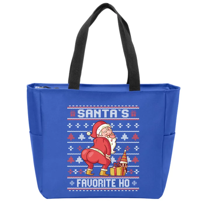 Funny Santa's Favorite Ho Gift Twerking Santa Offensive Great Gift Zip Tote Bag