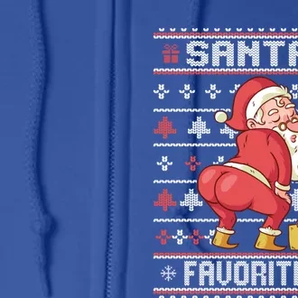 Funny Santa's Favorite Ho Gift Twerking Santa Offensive Great Gift Full Zip Hoodie