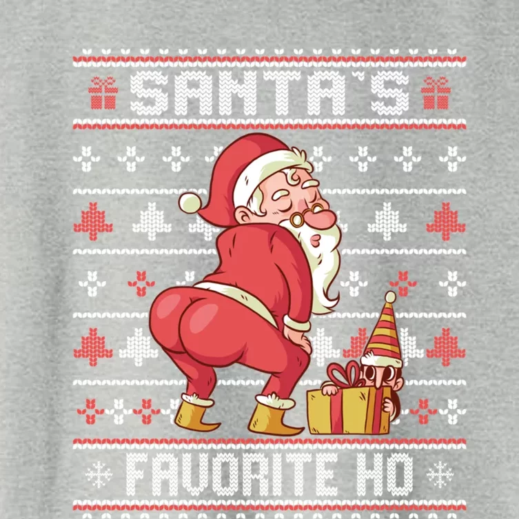 Funny Santa's Favorite Ho Gift Twerking Santa Offensive Great Gift Women's Crop Top Tee