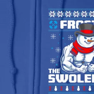 Frosty Swoleman Funny Christmas Workout Gym Weight Lifting Full Zip Hoodie