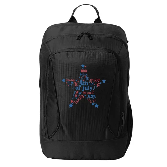 Freedom Star Fourth Of July Graphic City Backpack