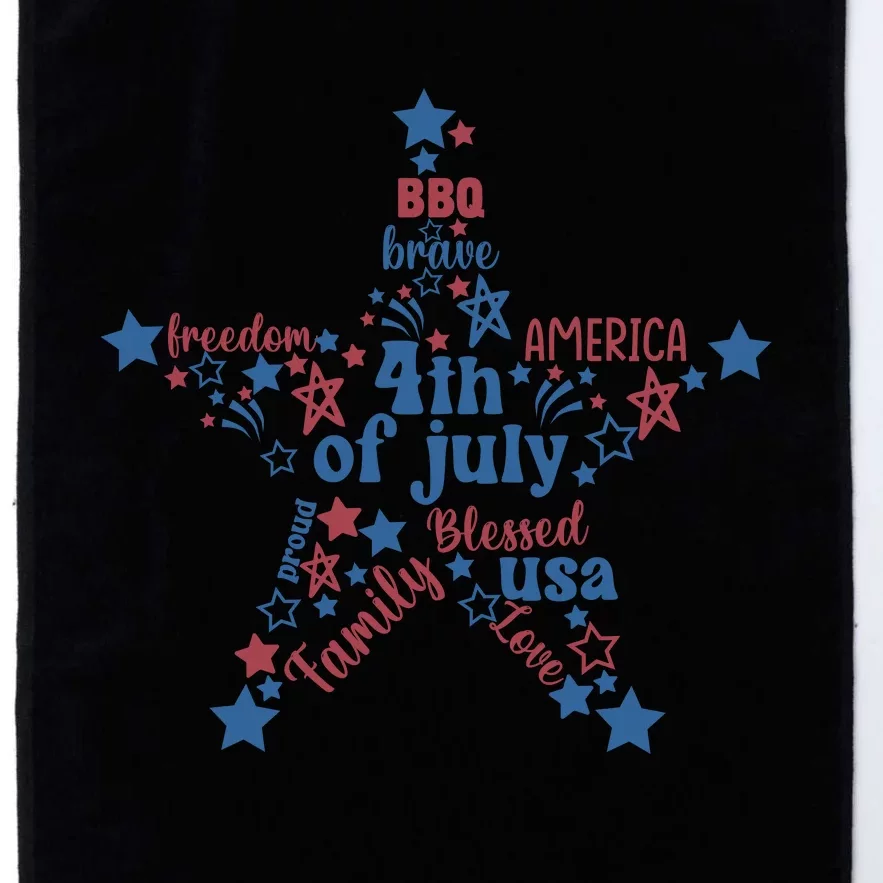 Freedom Star Fourth Of July Graphic Platinum Collection Golf Towel